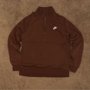 brown nike quarter zip, medium